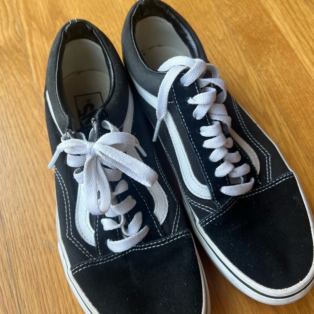 Vans Platform Black and White Old Skool Sneakers